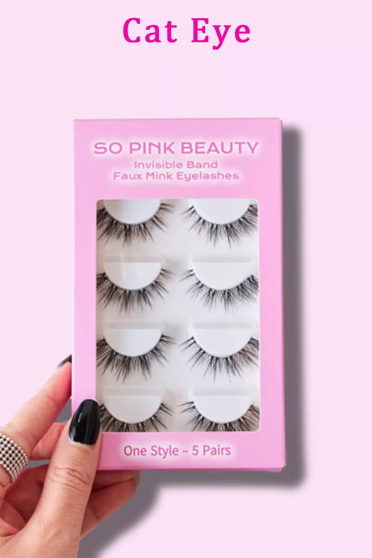 SO PINK BEAUTY Faux Mink Eyelashes Variety Pack 5 Pairs