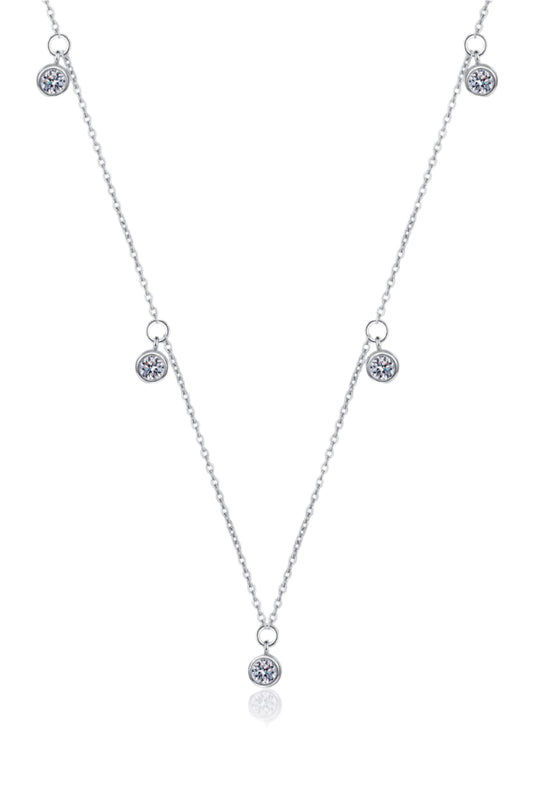Moissanite Rhodium-Plated Necklace