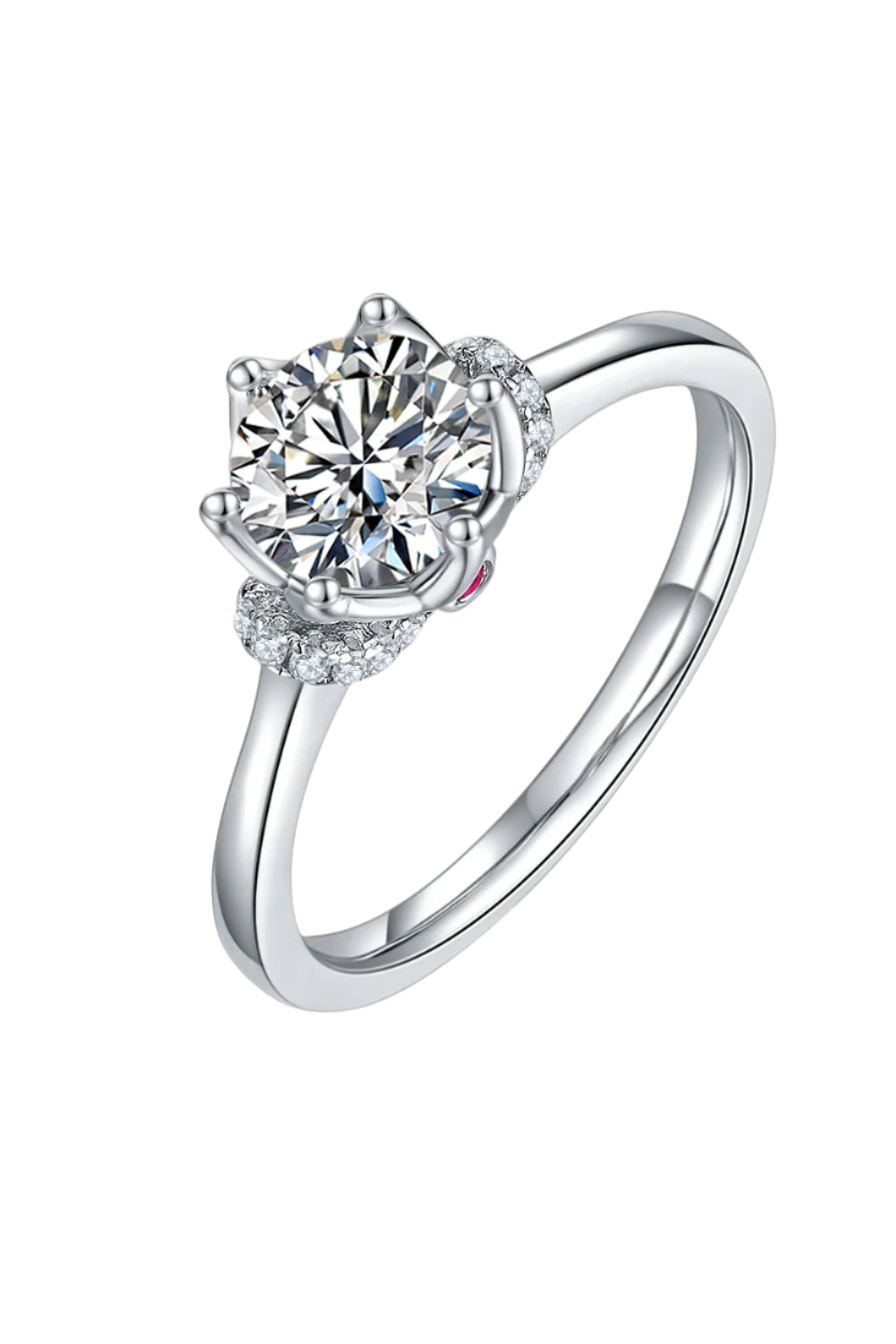 1 Carat Moissanite Sterling Silver Ring