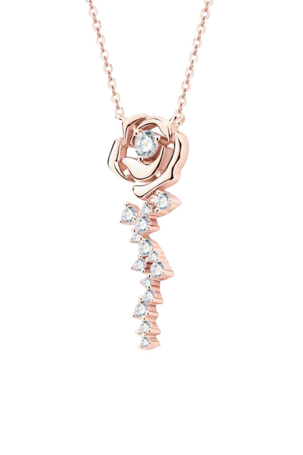 925 Sterling Silver 18K Rose Gold-Plated Pendant Necklace