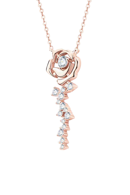 925 Sterling Silver 18K Rose Gold-Plated Pendant Necklace