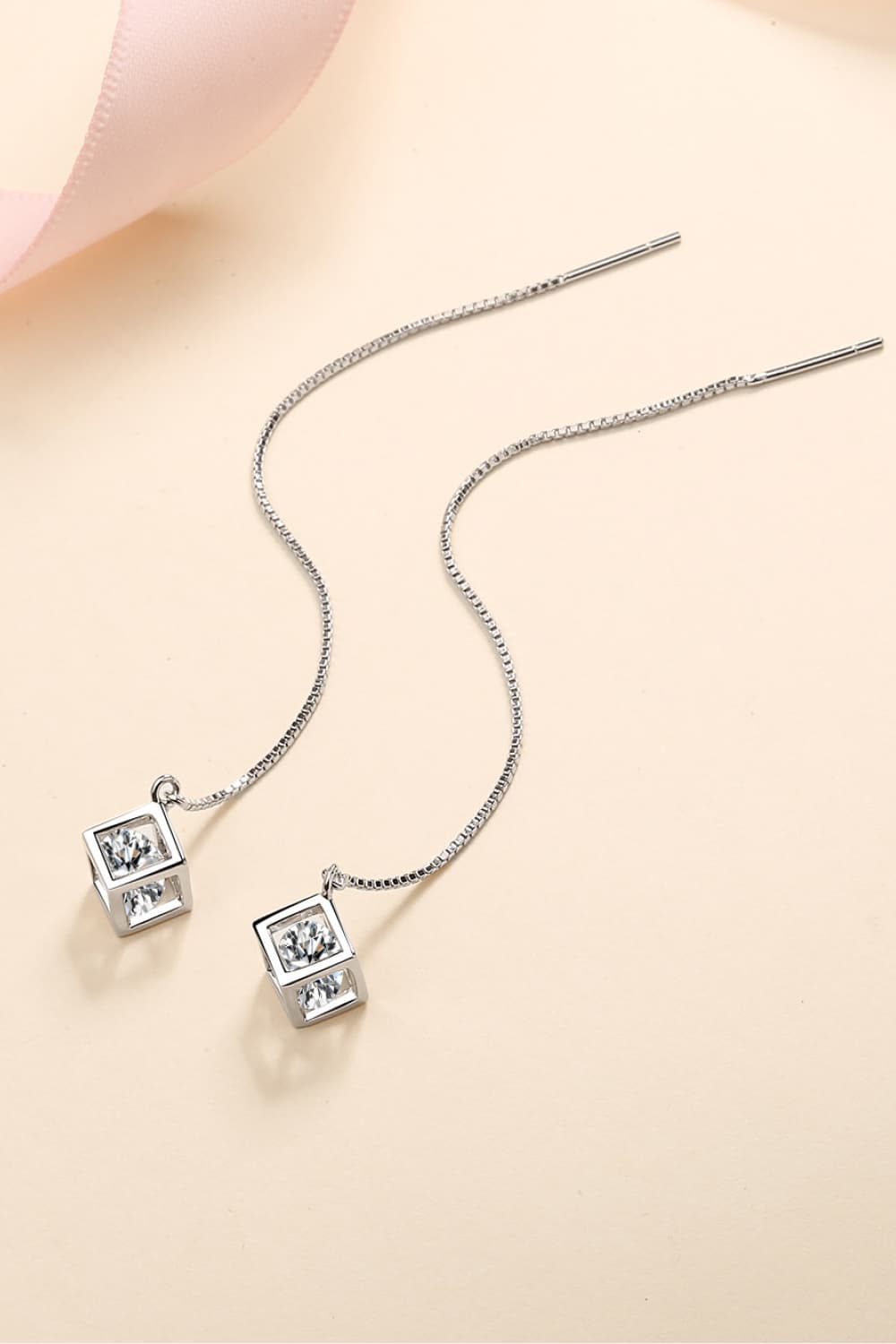 2 Carat Moissanite Sterling Silver Threader Earrings