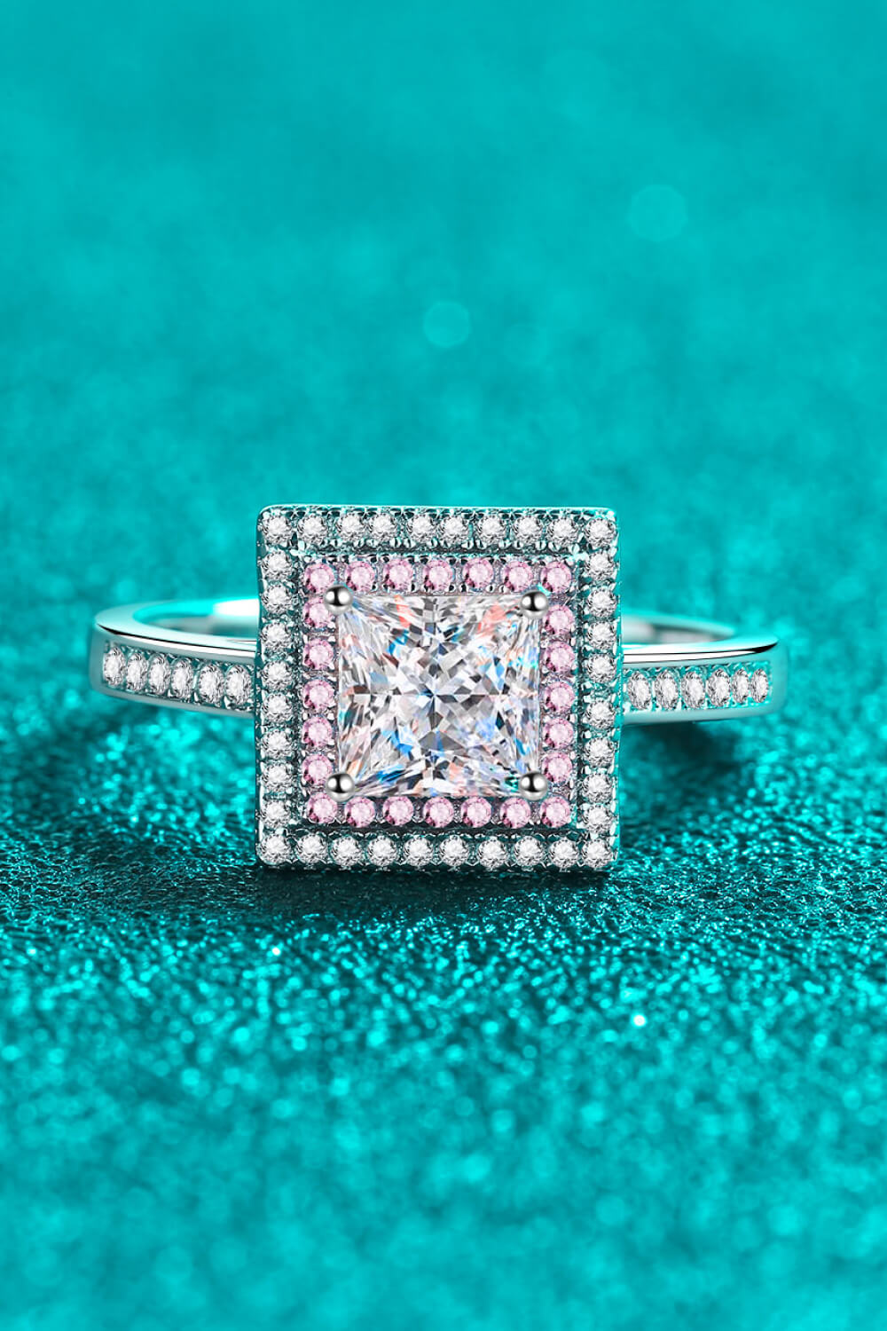 Stay Elegant Square 1 Carat Moissanite Ring