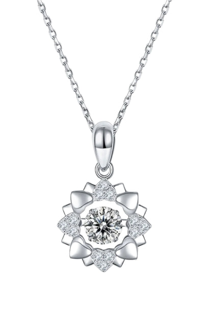Moissanite Flower Shape Pendant Necklace