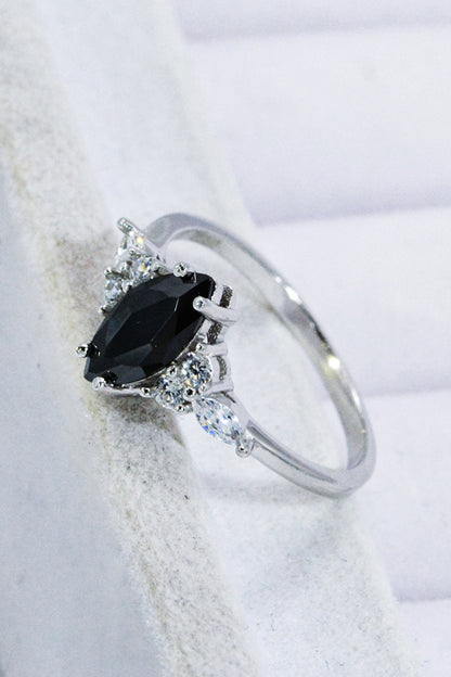 Sterling Silver Black Agate Ring