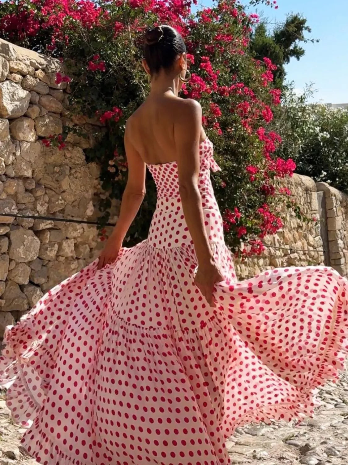 Pink Heart Printed One-Piece Swimwear and Skirt Set