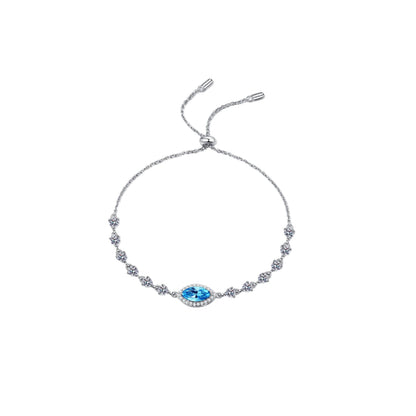 1 Carat Moissanite Sterling Silver Bracelet blue