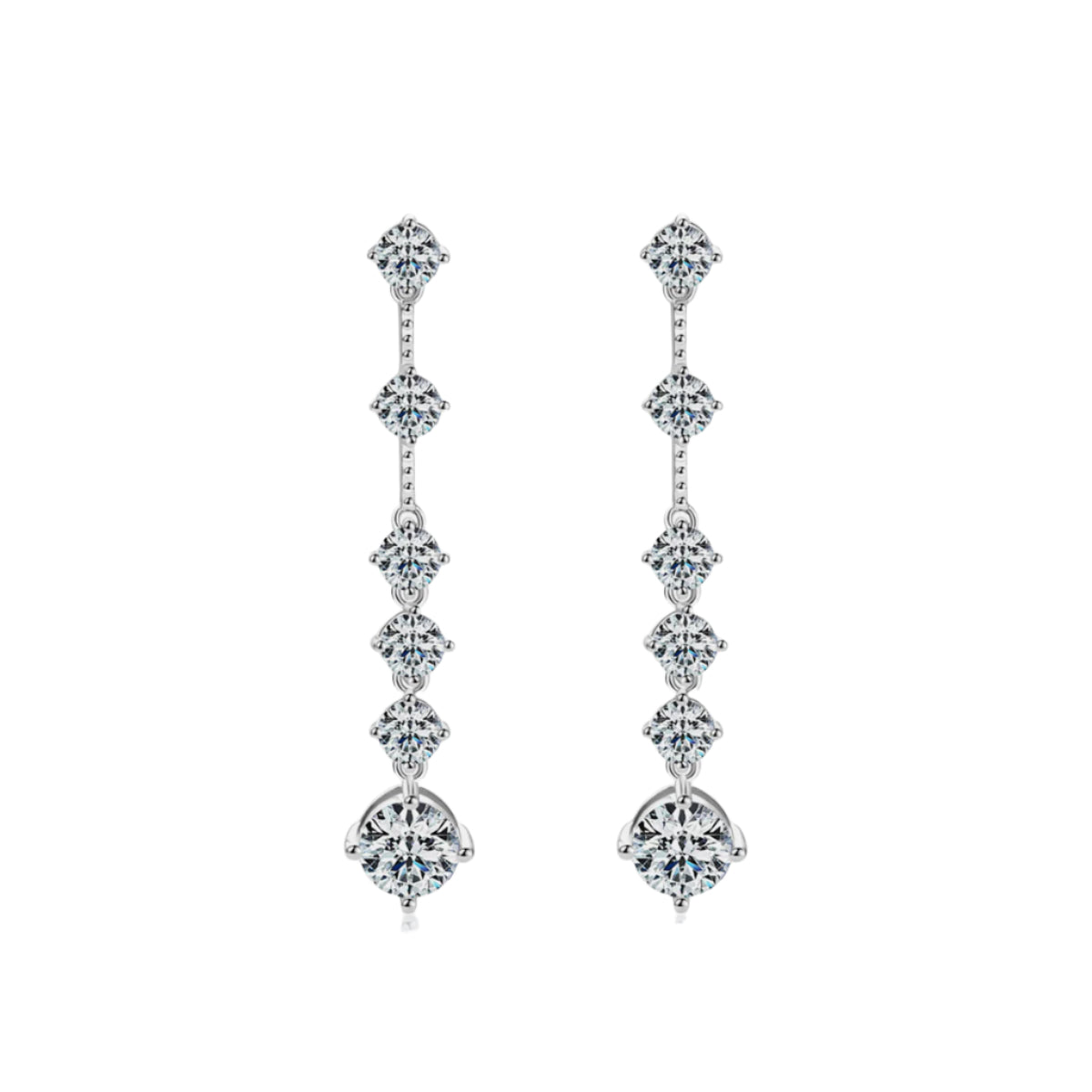 4 Carat Moissanite Sterling Silver Earrings
