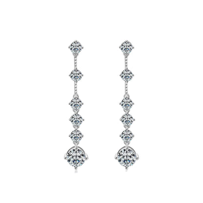 4 Carat Moissanite Sterling Silver Earrings