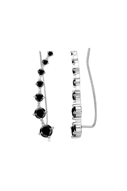 1.9 Carat Moissanite Sterling Silver Earrings black
