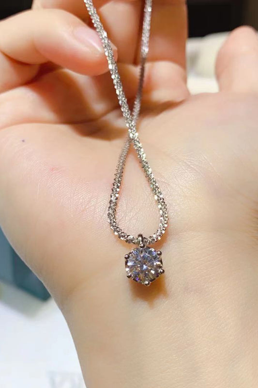 1 Carat Moissanite Sterling Silver Necklace