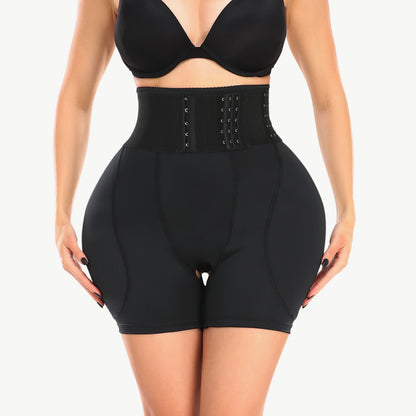 Black Full Size Removable Pad Shaping Shorts