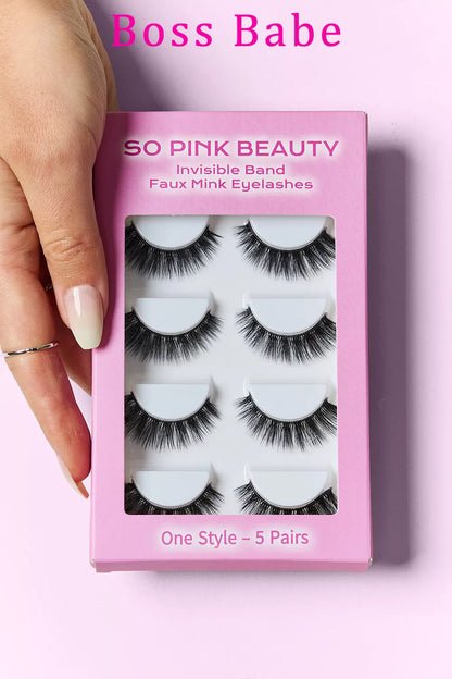 SO PINK BEAUTY Faux Mink Eyelashes Variety Pack 5 Pairs