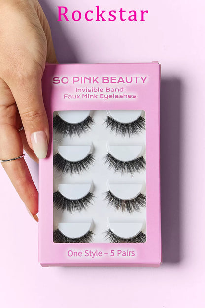 SO PINK BEAUTY Faux Mink Eyelashes Variety Pack 5 Pairs