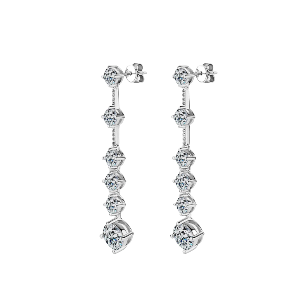 4 Carat Moissanite Sterling Silver Earrings