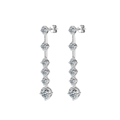 4 Carat Moissanite Sterling Silver Earrings