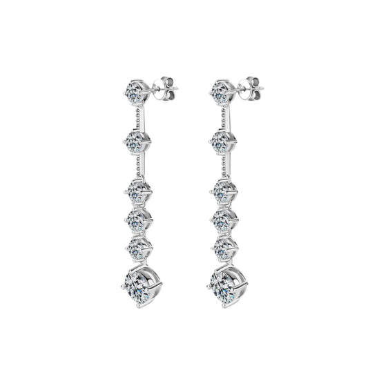 4 Carat Moissanite Sterling Silver Earrings