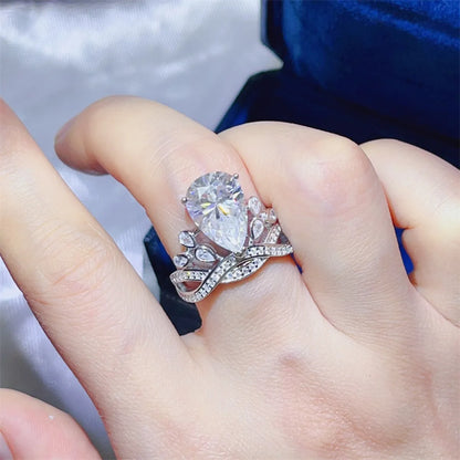 5 Carat Moissanite 925 Sterling Silver Ring on finger