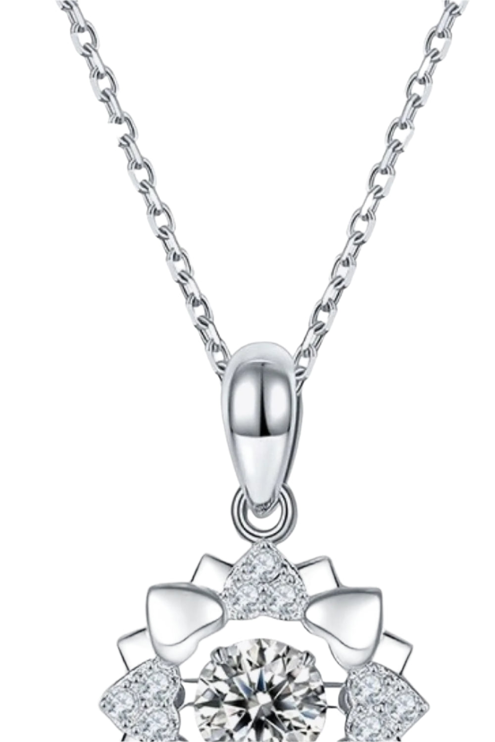 Moissanite Flower Shape Pendant Necklace