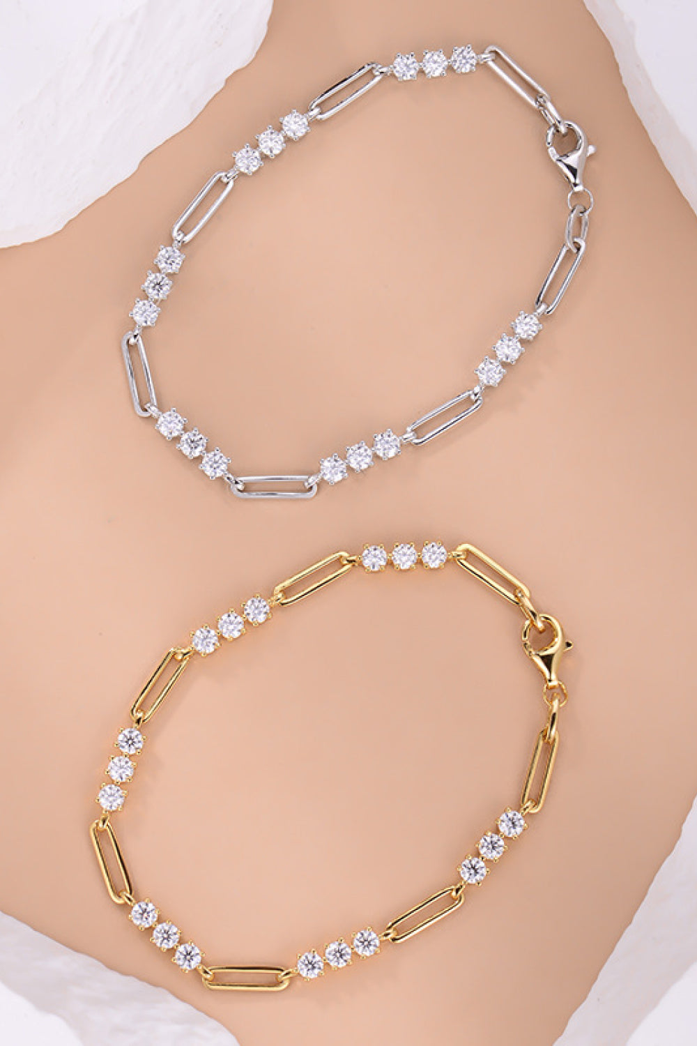 1.8 Carat Moissanite Bracelet gold and silver