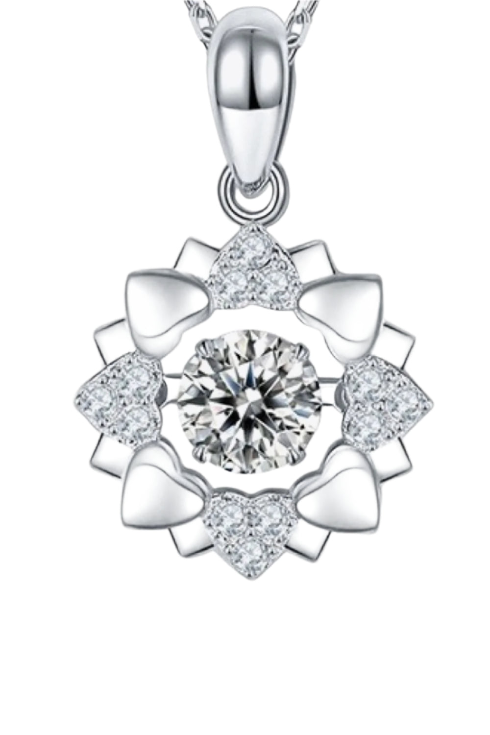 Moissanite Flower Shape Pendant Necklace
