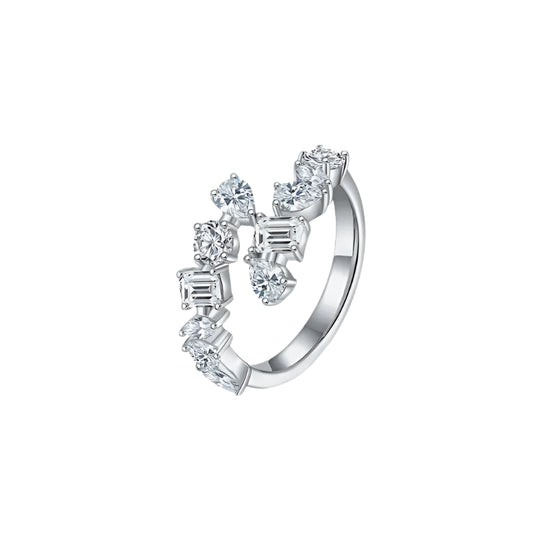 2.6 Carat Moissanite 925 Sterling Silver Bypass Ring