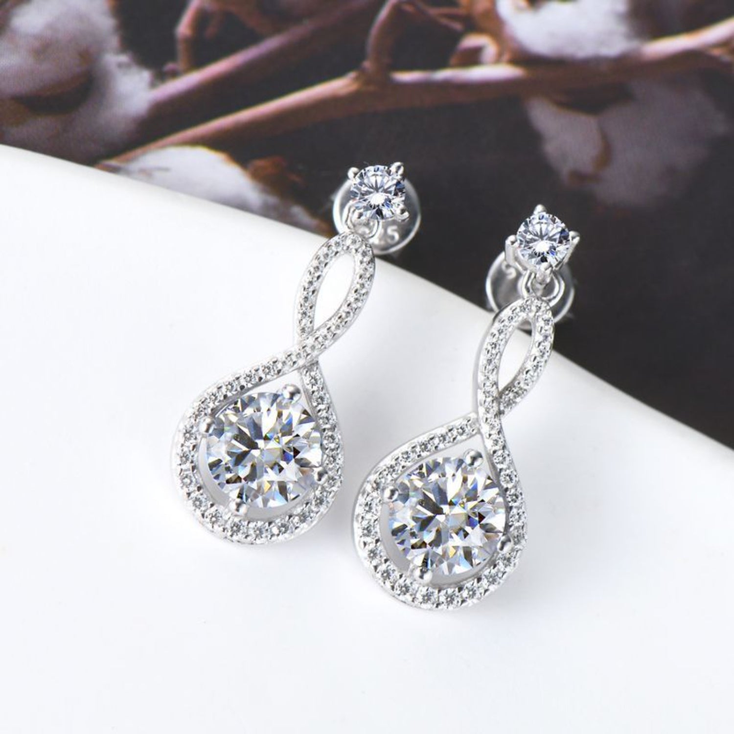 1 Carat Moissanite Sterling Silver Earrings white