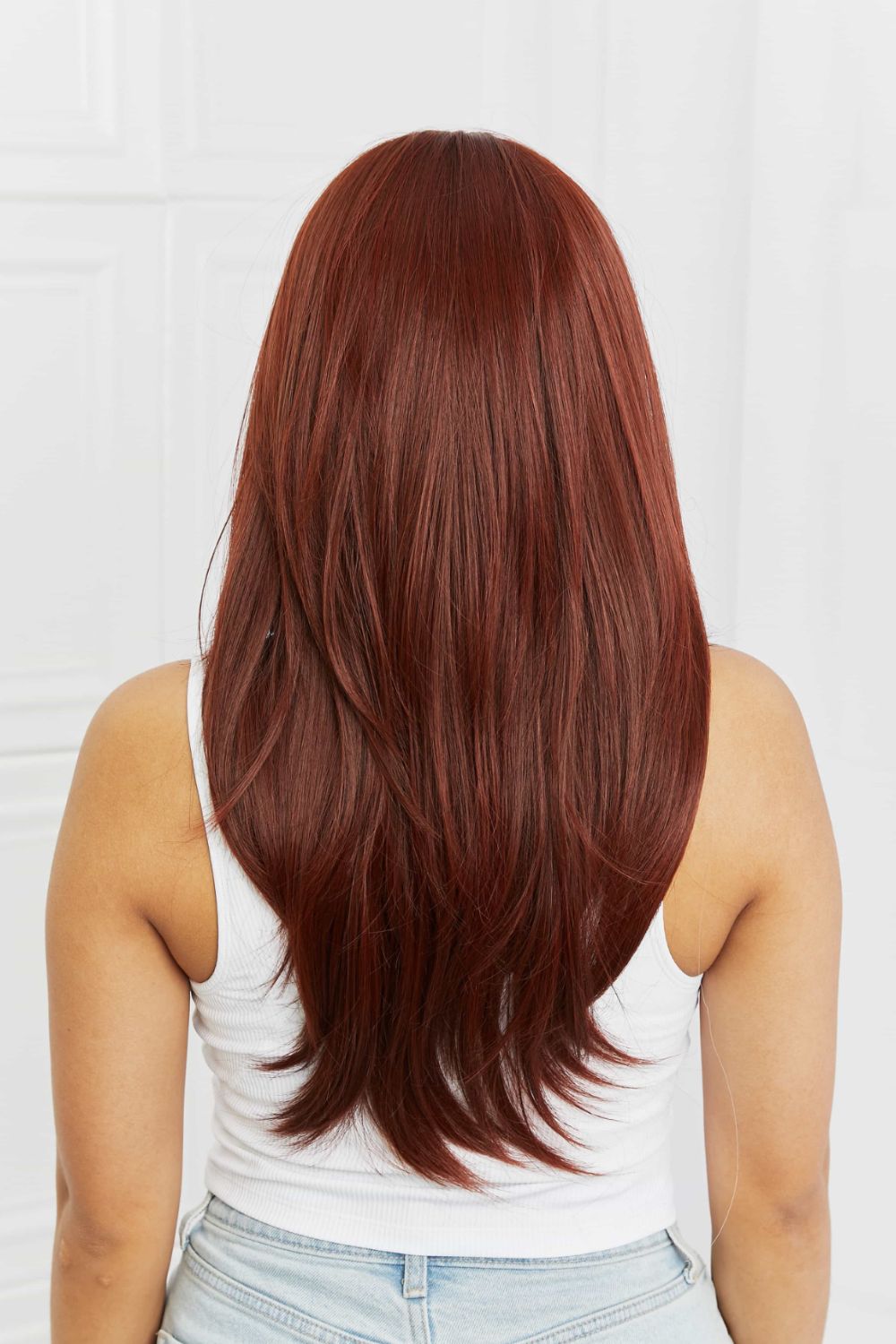 Red Mid-Length Wave Synthetic Wigs 20''