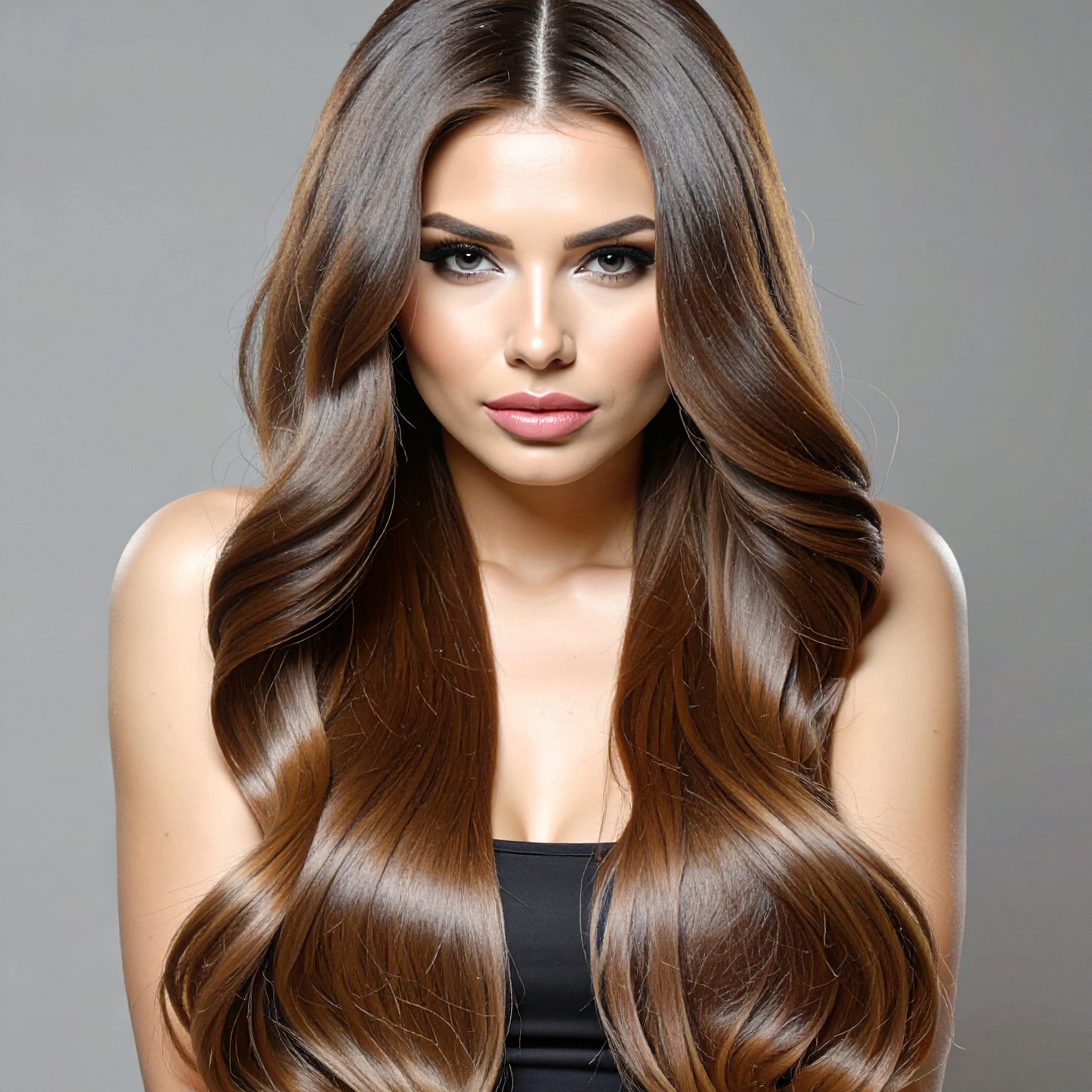 Brunette Long Wavy Wig 26"