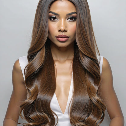 Brunette Long Wavy Wig 26"