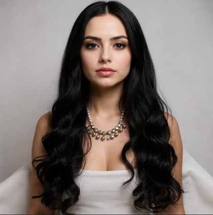 Lovely Long Black Synthetic Wavy Wig