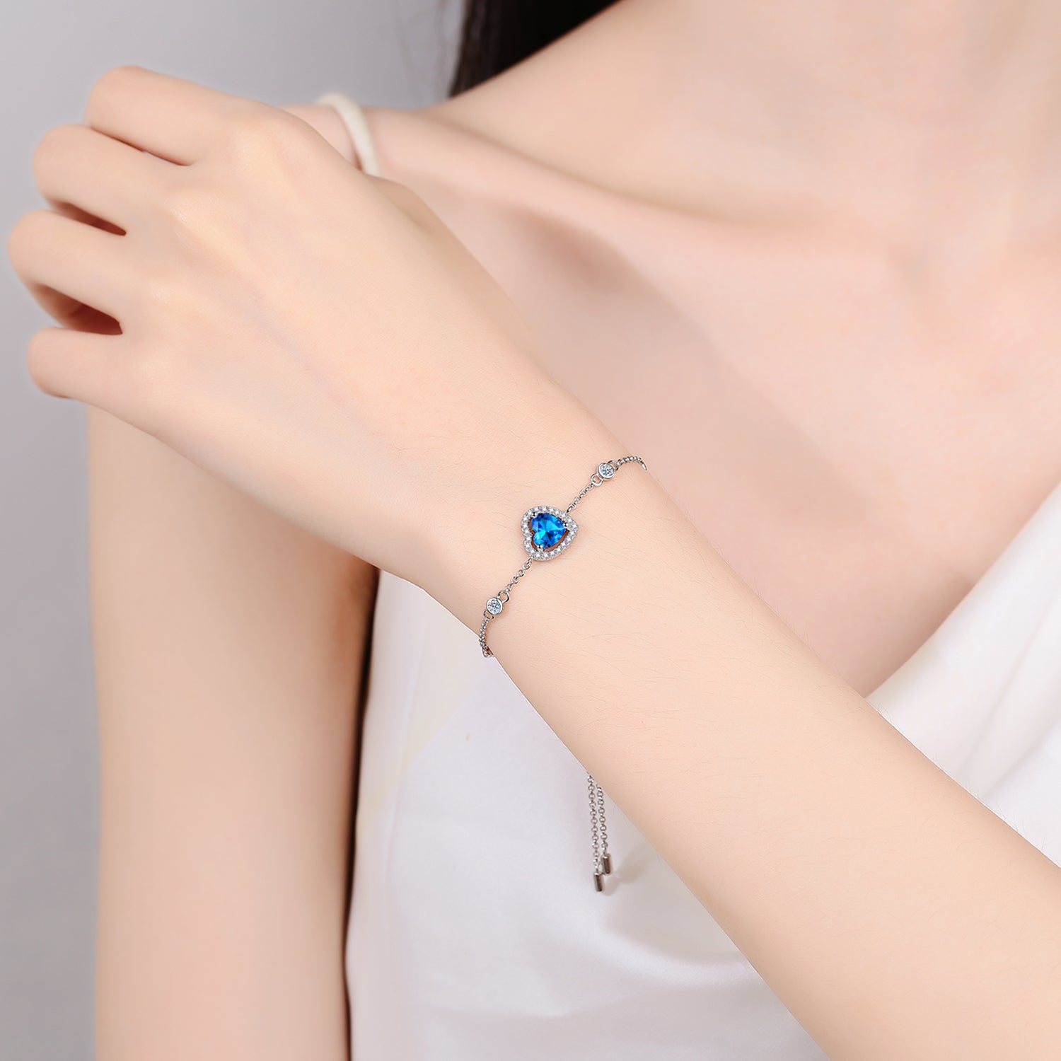 1 Carat Moissanite 925 Sterling Silver Bracelet on wrist