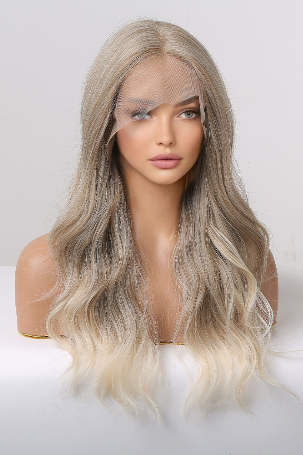 Medium Blonde Highlights Synthetic Long Wavy Wig 24"