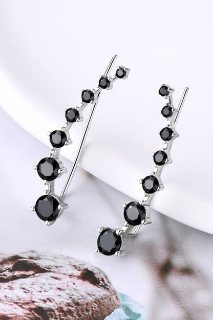 1.9 Carat Moissanite Sterling Silver Earrings black on display