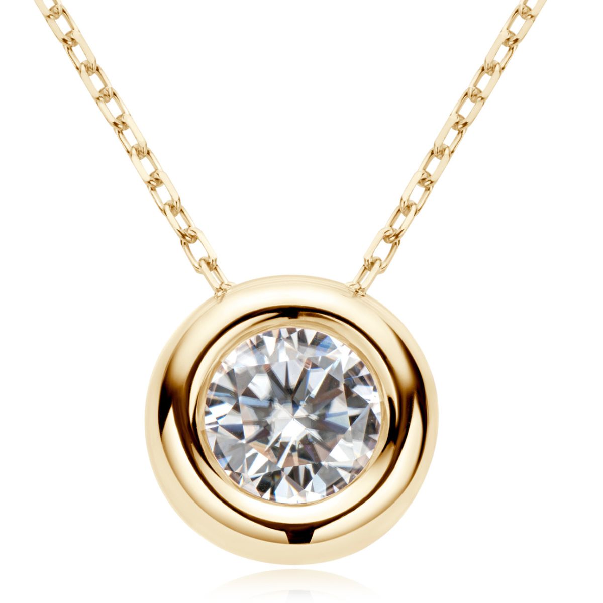 1 Carat Moissanite 925 Sterling Silver Necklace 18k gold-plated