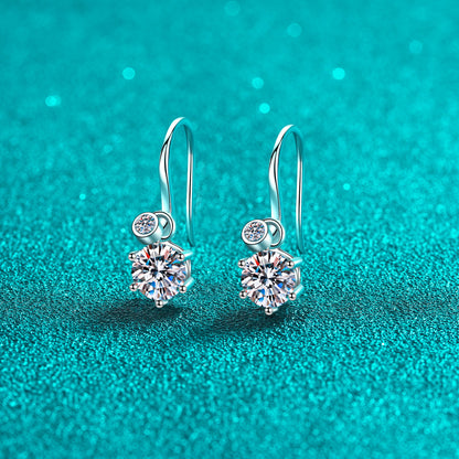 2 Carat Moissanite Sterling Silver Earrings