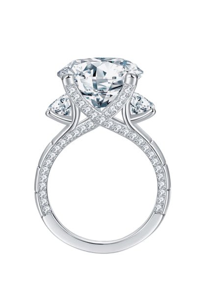 8.6 Carat Moissanite Platinum-Plated Ring