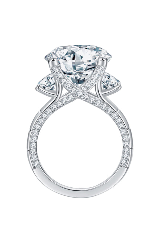 8.6 Carat Moissanite Platinum-Plated Ring