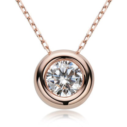 1 Carat Moissanite 925 Sterling Silver Necklace rose gold