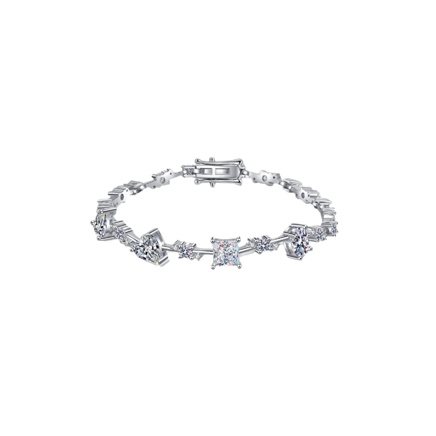 6.2 Carat Moissanite Sterling Silver Bracelet