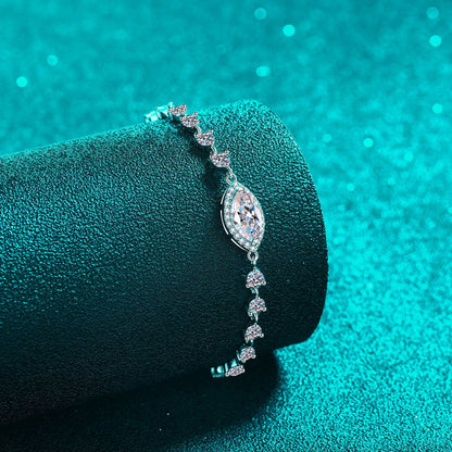 1 Carat Moissanite Sterling Silver Bracelet on display