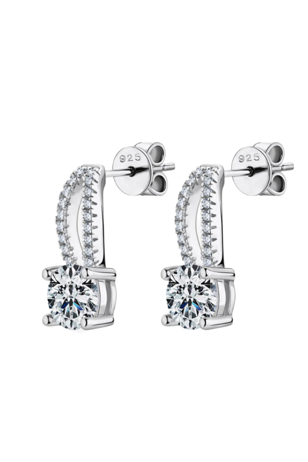 1 Carat Moissanite Sterling Silver Earrings
