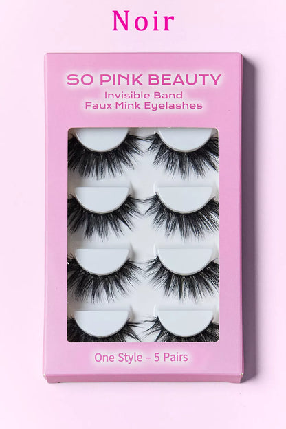 SO PINK BEAUTY Faux Mink Eyelashes Variety Pack 5 Pairs