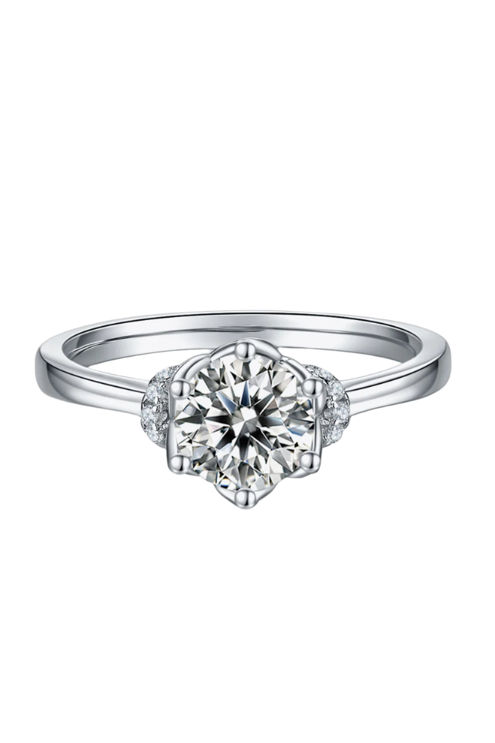 1 Carat Moissanite Sterling Silver Ring