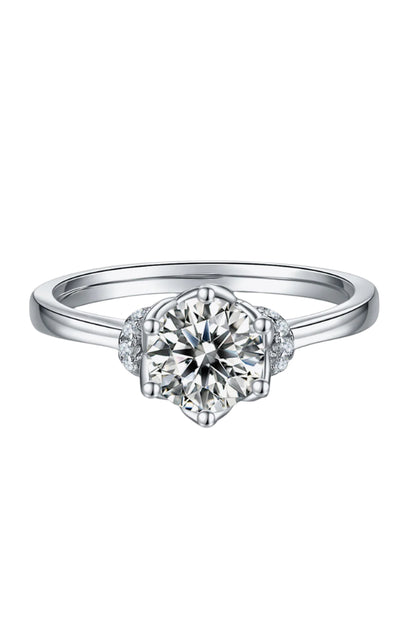 1 Carat Moissanite Sterling Silver Ring