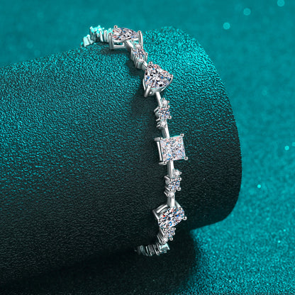 6.2 Carat Moissanite Sterling Silver Bracelet on display