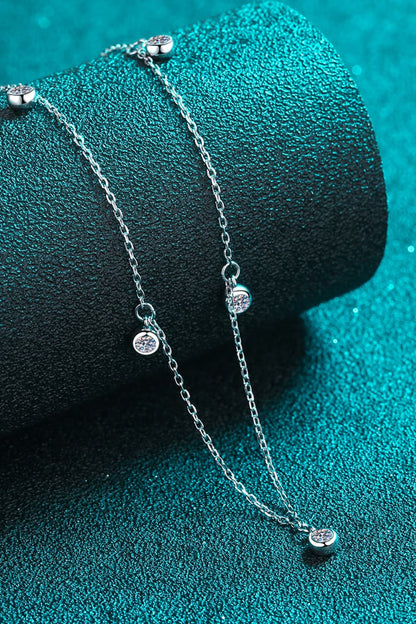 Moissanite Rhodium-Plated Necklace on display