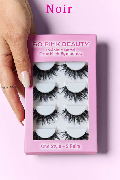 SO PINK BEAUTY Faux Mink Eyelashes Variety Pack 5 Pairs