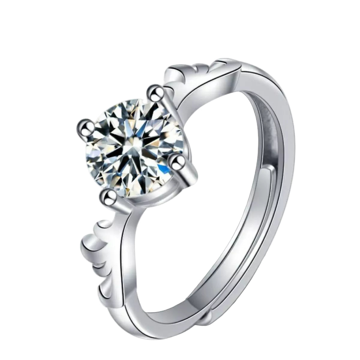 1 Carat 925 Sterling Silver Deer Antler Ring
