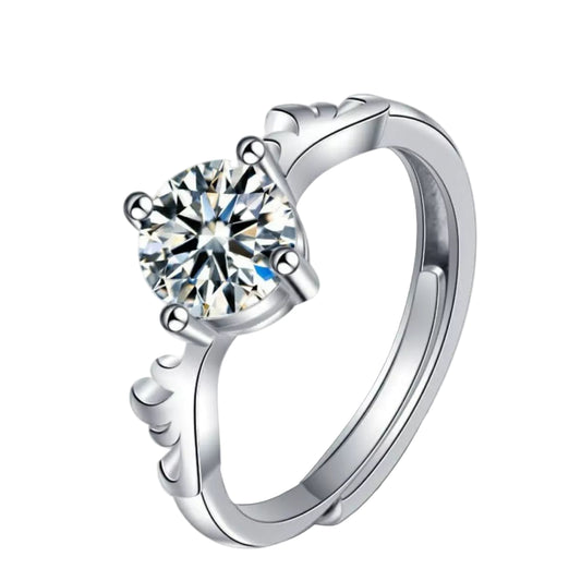 1 Carat 925 Sterling Silver Deer Antler Ring